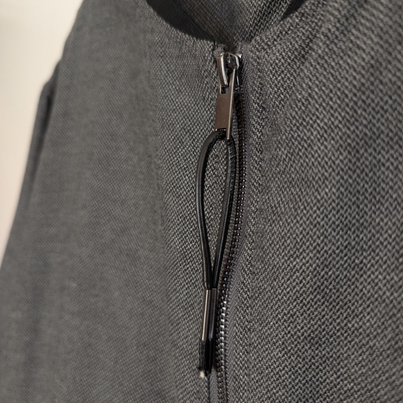 Democracy Banded Bomber Jacket Lightweight Gray Black Medium - Picture 15 of 16